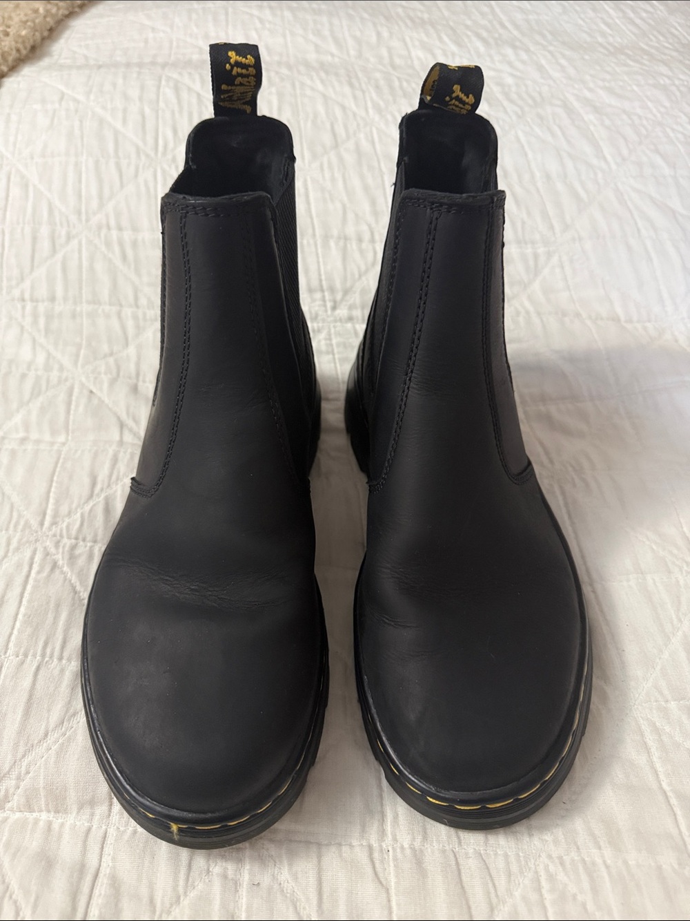 Dr. Martens Unisex Black Leather Chelsea Ankle Boots- USM/6 USL/7